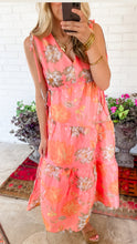 Apricot Floral Midi Dress