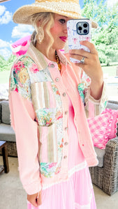 Powder Pink Oversize Multi Print Shacket