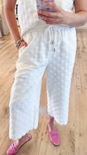 White Polka Dot Textured Pant Set