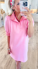 Pink Striped Polo Dress