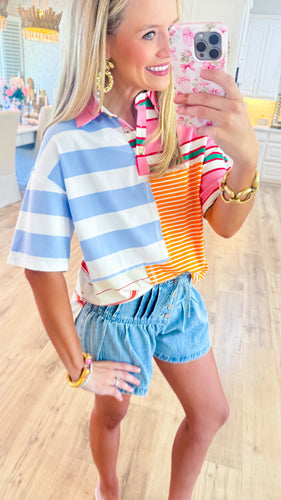 Multi Colored Mix Stripe Top
