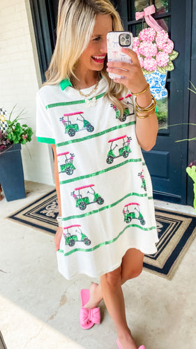 Terry Cloth Golf Car Mini Dress