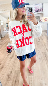 Red Jack & Coke Oversized Crewneck Sweatshirt