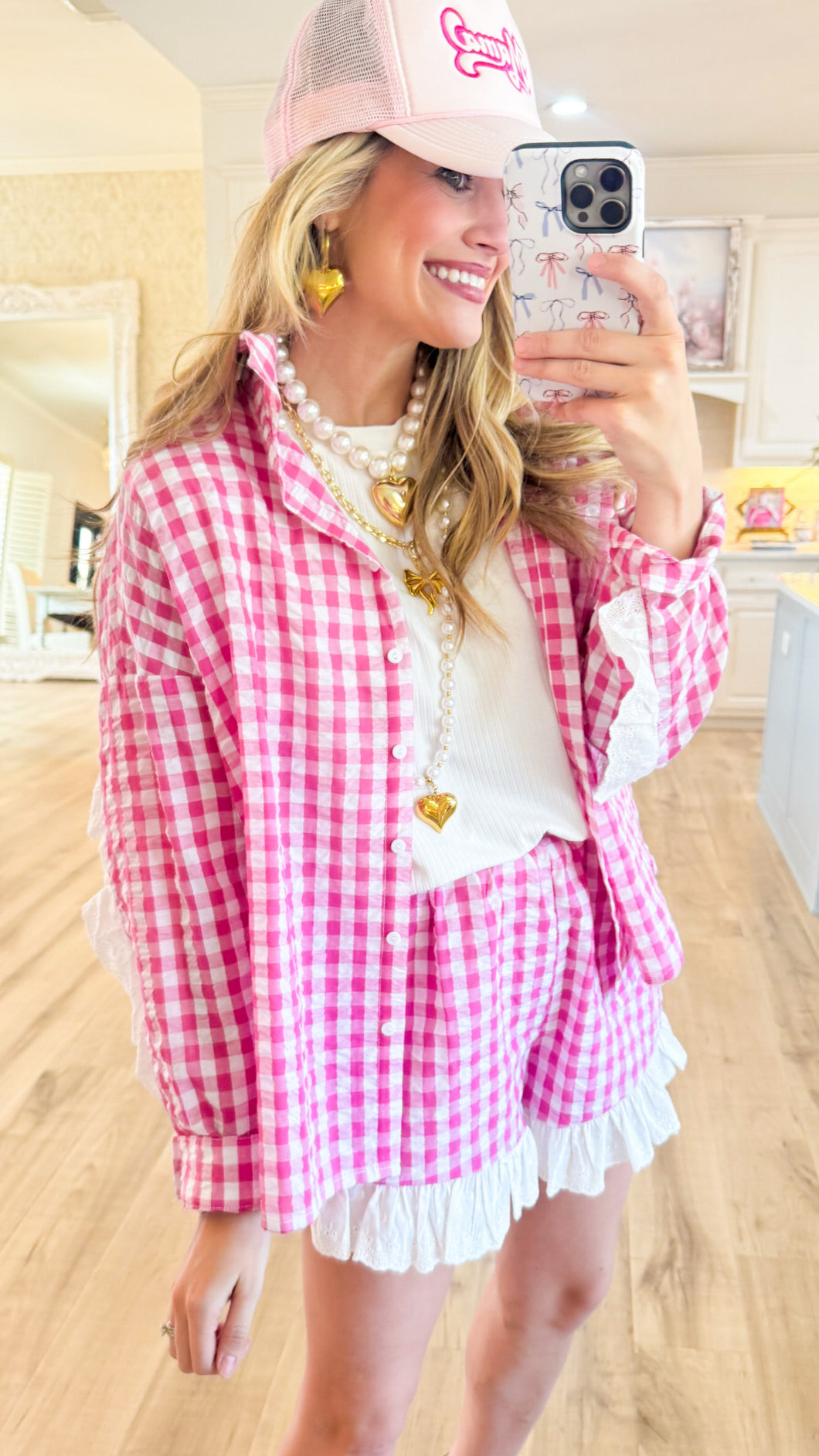 Pink Gingham Set