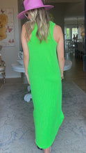 Apple Green Ribbed Sleeveless Dress