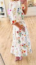 THML Cream Floral Puff Sleeve Midi Dress