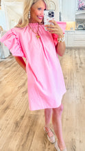 Pink Ruffle Sleeve Dress