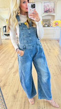 Stretchy Barrel Wide Leg Overalls