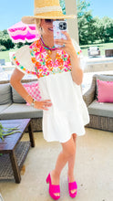 THML White Multi Embroidered Mini Dress