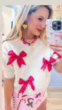 White Sequin Bow Sweater