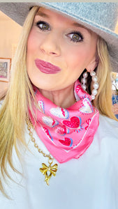 Pink Multi Heart Scarf