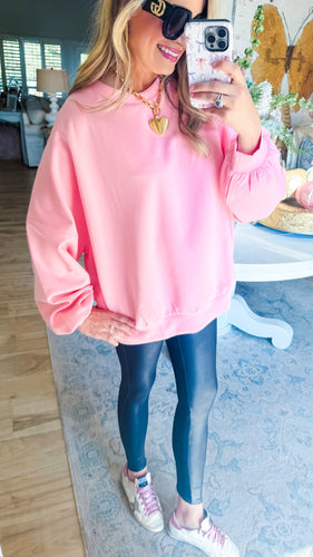 Baby Pink LuxeKnit Sweatshirt