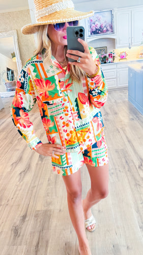 Tropical Floral Short Set