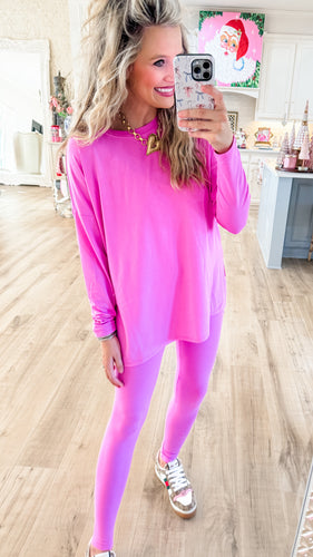 Bright Mauve Long Sleeve Legging Set