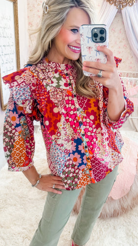 Ivy Jane Patchwork Peasant Top