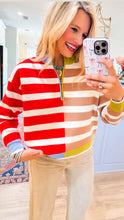 Color Blocked Striped Sweater