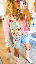 Pink and Red Multi Print Oversized Raglan Top