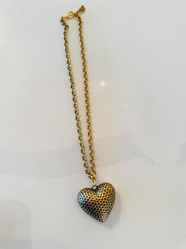 Gold Textured Heart Necklace