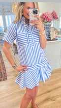 Light Blue Stripe Mini Dress