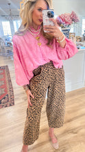 Leopard Denim Barrel Pants