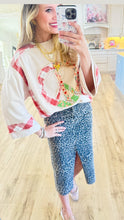 Red Stone Peace Patchwork Top