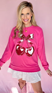 Pink Heart Cherries Sweatshirt