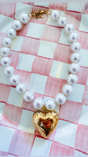 Big Pearl Heart Necklace