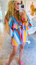 Buddy Love Multicolor Stripe Plunge Neck Romper