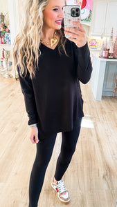 Black Long Sleeve Legging Set