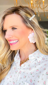 Pink Pearl Flower Earrings