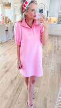 Pink Striped Polo Dress