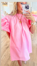 Pink Ruffle Sleeve Dress