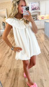 Off White Bubble Mini Dress