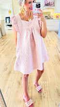 Blush Flower Textured Woven Dress