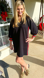 Black Striped Detailed Dress