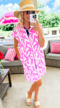 THML Pink Printed Button Up Dress