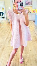 Blush Flower Textured Woven Dress