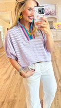 Lavender Stripe Dolman Sleeve Top