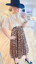 Leopard Print Balloon Midi Skirt