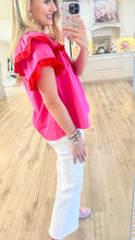 Hot Pink Scallop Blouse