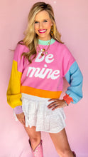 Queen of Sparkle Multi Pastel Colorblock Be Mine Sweater