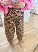 Leopard Denim Barrel Pants