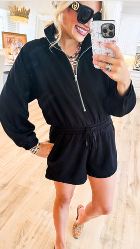 Black Knit Romper