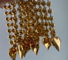 Gold Heart Bead Chain Necklace