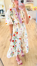 THML Cream Floral Puff Sleeve Midi Dress