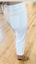 White High Rise Wide Crop Pant