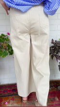 Natural Wide Leg Distressed Pants