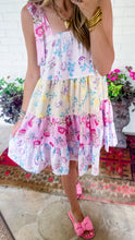 Colorblock Multi Floral Print Mini Dress