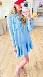 Chambray Denim Mini Dress