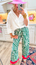 THML Green Zebra Wide Leg Pants